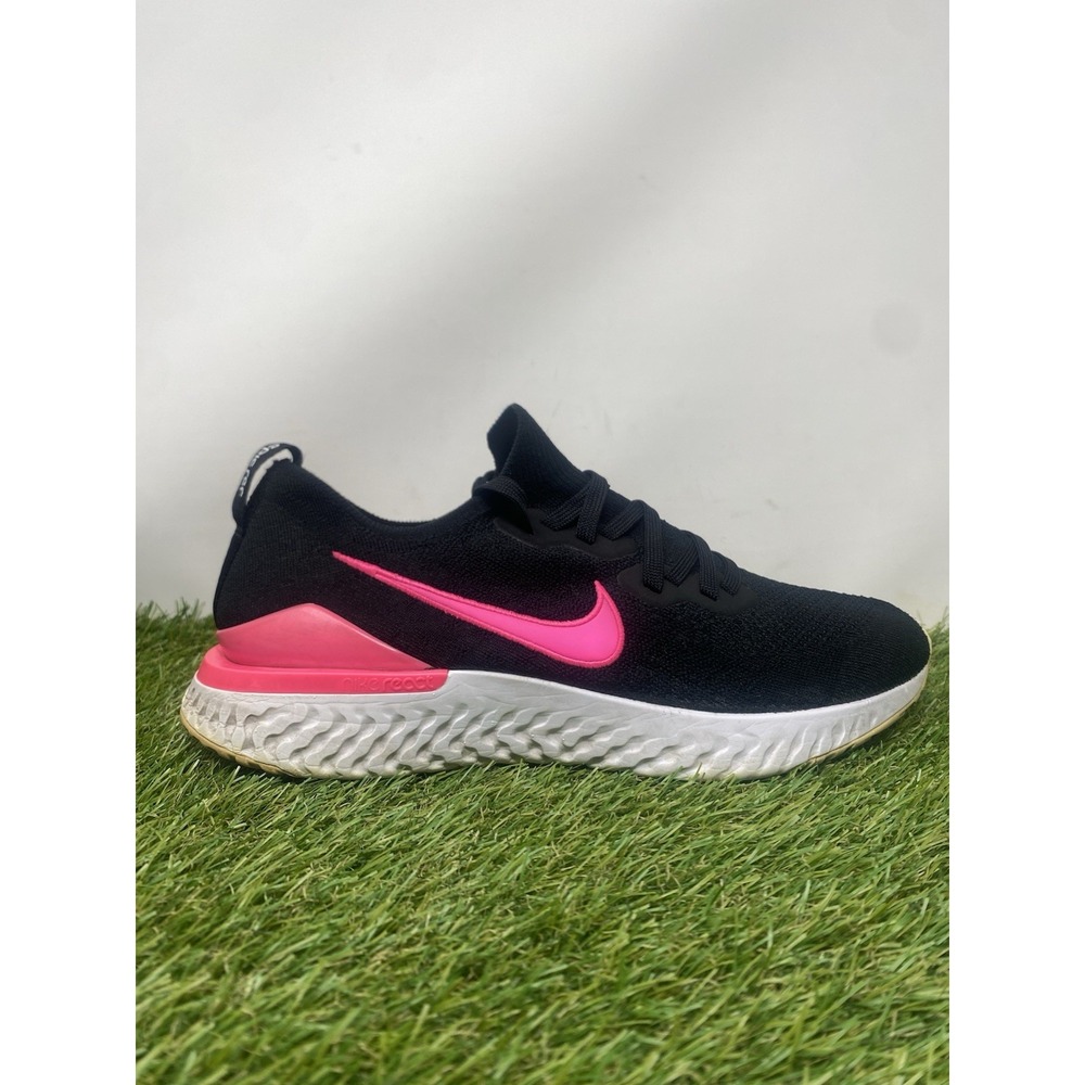 NIKE Epic React Flyknit Black Pink Running Shoes Jogging Sneakers Men Size 11.5